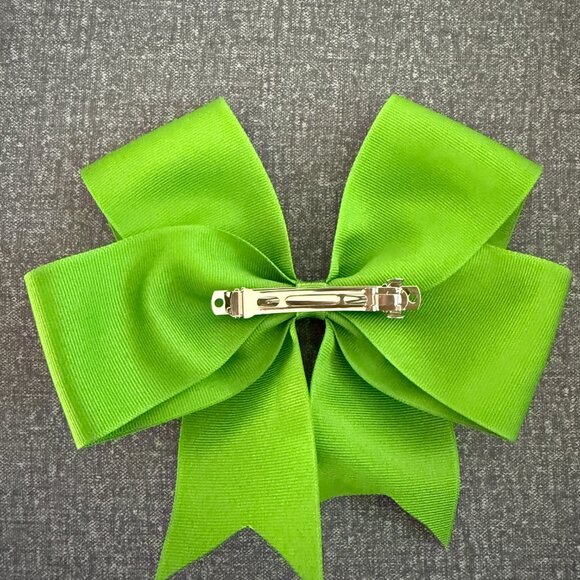 Hair Bow Clip Grinch Green Grosgrain - Picture 2 of 3